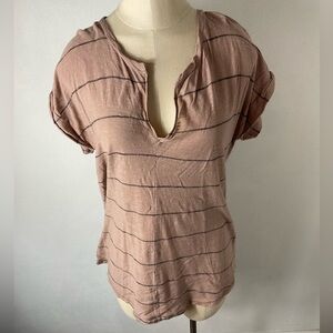❤️‎ MADEWELL Striped Vee neck Top Sz M E9328